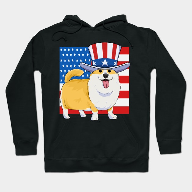 Pembroke Welsh Corgi 4th Of July Hoodie by Noseking